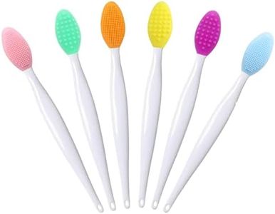 Lip Scrub Brush,Lip Scrubber Exfoliator,Double-Sided Silicone Exfoliating Tool,Gentle Lip Exfoliator Scrubber Brush for Smooth,Soft,Bright,and Healthy Lips(6 PCS)