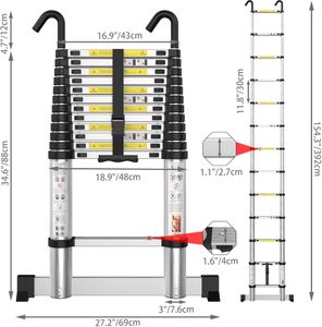 Aluminium Telescopic Ladder 3.8M – Lightweight Extendable