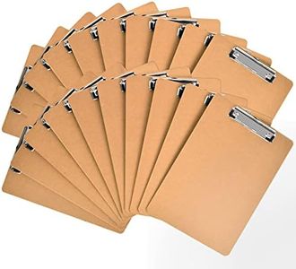 Happyhapi Clipboards 20 Pack Hardboard Office Clipboards Bulk, Clip Boards Standard A4 Letter Size (9 x 12.5 Inches) with Low Profile Clip Wood Clipboards for Office, School, Hospital Supplies