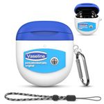 [6 in 1] TOLUOHU Case for Bose QuietComfort Earbuds II Case, Shockproof Silicone Protective New Cute Cartoon Bose QuietComfort Earbuds ii Cover Accessories with Keychain Lanyard Brush Sticker -Blue