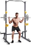 VEVOR Squat Stand Power Rack, Multi-Functional Power Rack with Pull up Bar, Hook, and Weight Plate Storage Attachment, Adjustable Power Rack Cage, Steel Exercise Squat Stand for Home Gym Equipment