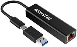 Asustor | AS-U2.5G2 | USB3.2 Gen 2 Type-C to 2.5GBase-T (RJ-45 2.5 Gigabit LAN) Adapter | for MacBook, Chromebook, Windows 10 or 8.1, and Mac OS…