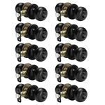 Haidms 10 Packs Black Interior Door Knob, Matte Black Door Knob Interior Keyless Privacy, Black Bedroom Door Knobs, Black Door Knobs Interior Bulk, Indoor Bathroom Door Knob(Matte Black)