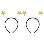 Amosfun Stars Headband Head Bopper Golden Star Glitter Headbands Christmas Birthday Wedding New Year Party Hair Accessories 3 Pieces Unisex Party Bag Filler Party Bag