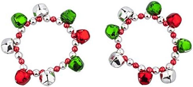 Lux Accessories SilverTone Christmas X-Mas Holiday Jingle Bells Bracelet Set (2pc)