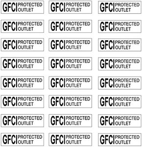 GFCI Protected Outlet Transparent Decals Stickers Label Sticker Decal remarkings Symbols Protect with GFCI Devices (96 Labels)