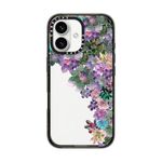 CASETiFY Impact Case for iPhone 16 [Slim / 8.2 ft. 4X Military Grade Drop Protection/Wireless Charging Compatible] - My Succulent Garden - Clear Black