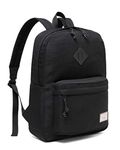 Kasgo School Backpack, Lightweight Water Resistant Rucksack Classic Bags for Boys Girls Casual Daypacks for Men Women Teenager Large Capacity Travel Black