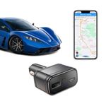 Fajocru GPS Tracker with Super Fast Car Charger for Vehicles with Car Alarm System, Real Time Location Locator, Plug&Play Hidden Mini Tracker Device for Cars, Trucks, Fleets - Subscription Required