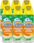 Scrubbing Bubbles Bathroom and Shower Cleaner Disinfectant Aerosol, FoamingAction Bathroom Grime Fighter, Citrus Scent, 20oz (Pack of 6)