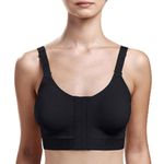 MARENA FlexFit Medium Coverage Bra – Post Surgery Compression Bra with Full Adjustability, Black, 36D/DD