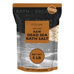 5 lbs Raw Dead Sea Salt - Contains All Dead sea Minerals Including Dead sea Mud - Fine Medium Grain Bath Salt Large resealable Bulk Pack