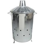 CrazyGadget Small Medium Large Extra Large Galvanised Metal Incinerator Fire Burning Bin with Special Locking Lid (90 Litre)