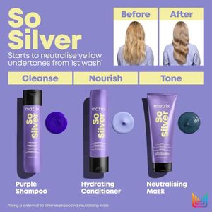 Matrix So Silver Shampoo 300ml – Neutralizes Yellow Tones