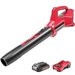 POWERWORKS XB 20V Cordless Leaf Blower with 2Ah Battery and Charger，310 CFM / 85 MPH & 2-Speed Mode, Battery Powered Leaf Blowers for Lawn Care