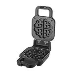 Salton STUFFED Waffle Maker Makes 2 Inch Thick Belgian Waffles With Your Favorite Fillings, Sweet or Savory, Fluffy Waffles With Removable Ring for 1 Inch Regular Waffles, Black (WM2105)