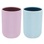 JJQHYC 2 Pieces Toothbrush Cup Bathroom Cup Toothbrush Holders Toothbrush Tumbler Toothbrush Mug Plastic Mouthwash Cup for Bathroom