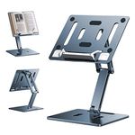 OATSBASF Book Stand for Reading, Foldable Book Holder Multi Heights Angles Adjustable Cooking Bookstands, Laptop Stand, Tablet&Ereader Stand for Child Textbook/Recipe/Magazine/Ipad