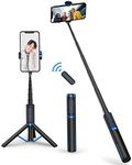 ATUMTEK Selfie Stick Tripod, Extendable 3 in 1 Aluminum Bluetooth Selfie Stick with Wireless Remote and Tripod Stand 270° Rotation for iPhone 15/14/13/12/11/11 Pro/XS Max/XS/XR, Samsung and Smartphone