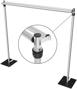 Heavy Duty Double Crossbar Backdrop Stand 10x10 Ft, Adjustable Metal Pipe and Drape Stand for Photography, Wedding, Party, Photo Booth & Flower Wall Display