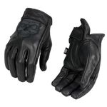 Milwaukee Leather Men's Black Leather ‘Reflective Skull’ Motorcycle Hand Gloves W/Gel Padded Palm MG7570-2X-Large