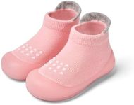 Bearbay Baby Sock Shoes Baby Walking Shoes Infant Non-Slip Breathable Slippers with Soft Rubber Sole Baby Boys Girls Sneakers Pink