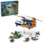 LEGO City Jungle Explorer Helicopter at Base Camp Set 60437 Building Blocks Toys for 8+ Gift for Boys and Girls