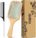 Hair Brush-Sofmild Natural Bamboo Wood Paddle Detangle Brush&Teasing Edge Hairbrush Set for Women Men Massaging Scalp Brushing Curly Straight Dry Hair Care Daily