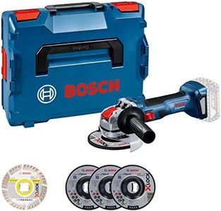 Bosch Professional 18V System Cordless Angle Grinder GWX 18V-7 (Disc Ø 125 mm, 700 W Power, with X-Lock Mount, incl. 5-Piece Cut-Off and Grinding disc Set, in L-BOXX) - Amazon Exclusive Set