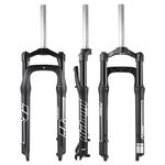 BOLANY Fat Tire MTB Suspension Fork, 20/26 x 4.0 inch 1 1/8 Straight Tube 100mm Travel Spacing Hub 135mm Manual Lockout 9mm QR Oil Spring Front Forks for Snow Beach XC Mountain Bike