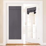 NICETOWN Tricia Door Curtain - Blackout French Door Curtains Room Darkening Thermal Insulated Window Coverings for Patio Glass Door Doorway Curtain Privacy Tie up Door Blind, W36 x L72, 1 Panel, Grey