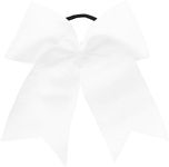 White Jumbo Bow Pony with Tails