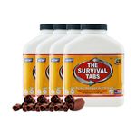 Survival Tabs - 60 Day Survival Food Supply - Gluten Free and Non-GMO 25 Years Shelf Life (4 x 180 tabs/Bottle - Chocolate)