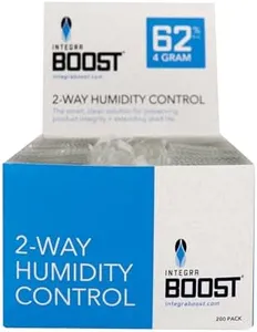 Integra Boost - 62% RH Level - 4 Gram Size - Two-Way Humidity Control Pack - Incl. Replacement Indicator Cards - Food Storage & Herbs Moisture Balancer for Up to 1/2 oz (Pack of 200)