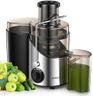 JUILIST Centrifugeuse Extracteur de Jus, pour fruits et Légumes, Goulotte d'Alimentation 65 mm, 3 Réglages, Avec Brosse de Nettoyage, Facile à Nettoyer, Sans BPA