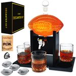 Football Whiskey Decanter Set with Glasses Spout 4Chiller,47oz Whiskey Decanter Sets for Men,Whiskey Set Gifts for Men,Birthday Gifts for Men Gifts for Dad Him Boyfriend,Tequila Decanter Alcohol