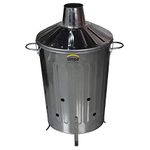 CrazyGadget® Small Medium Large Extra Large Galvanised Metal Incinerator Fire Burning Bin with Special Locking Lid (60 Litre)