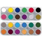 GRIMAS WMUP24 Professional Make-Up Palette Water Make-Up Palette A+B, 24 x 2.5 ml, High-Quality Children's Make-Up / Carnival Make-Up on Water-Based, Multi-Coloured
