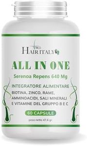 Integratore capelli e Vitamine capelli + serenoa repens+biotina+zinco+Selenio+Saw Palmetto e Caffeina.Multivitaminico Estratti Vegetali e Vitamine,Accelera crescita capelli e Ferma la caduta.
