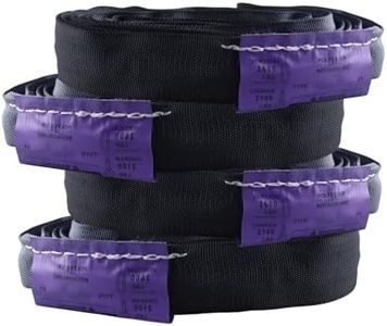 Black Spanset Polyester Round Sling -2,600 lb. Vertical Capacity, 5,200 lbs Basket - Heavy Duty Lifting strap for Aerial Circus or Strage Use 2 pack (Puple -Vertical Capacity 2,600 lbs, 4FT)