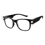 Tide USB Rechargeable Led Reading Glasses Smart Lighted Eyewear for Women Men (Black, 2.0X)