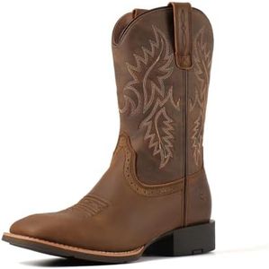 SUREWAY Cowboy Boots For Men - Mens Square Toe Western Boot,Oil/Slip Resistant,Durable Fashionable Classic Pull on 10 Inch Boots Mid Calf Wellington Boots