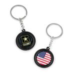 aminco United States Army Spinning Keychain, Black, Black