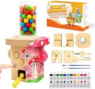 Woodworking Kit for Kids,STEM Wooden Candy Dispenser Building Kit,DIY Wood Building Kit,Educational Wood Model Craft Toy for Boys & Girls,Fun Gift (Fits Gumballs Under 0.6 Inch,No Gumballs Included)