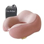 Cozy BoSpin Travel Pillow - Neck Pillow for Traveling, Memory Foam Portable Support Pillow,Comfortable and Lightweight Quick Pack for Camping,Sleeping Rest Cushio (Pink)