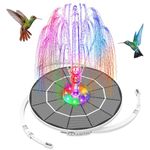 AISITIN 3.5W LED Solar Fountain for Birdbath, Solar Water Fountains with 3000mAh Battery 6 Nozzles, Solar Powered Fountain Pump Solar Fountain for Garden Birdbath Pond Pool Fish Tank Outdoor