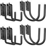 8PCS Heavy Duty E Track J Hooks,Semi-Trucks Trailer Hang Tools with 2"and 4",E Track X Track Steel Hanger Spring Fitting E Track Accessories for Enclosed Trailer, Cargo Van,Semi-Trucks Trailer,Black