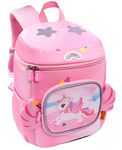 Toyshine My Funny Flying Unicorn Backpacks for Kids Girls Boys Cute Toddler Backpack Preschool Nursery Travel Bag - Mini S - Pink