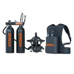 SMACO Mini Scuba Diving Tank 1.9L Double Scuba Tank Reusable Small Pony Bottle with 30-45 Mins Portable Twin 1.9L Diving Air Tank Kit Diving Oxygen Cylinder for Underwater Exploration Rescue D Black