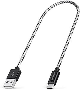 CableCreation Short Micro USB Cable 1FT, Micro USB Charging Cable 24 AWG Triple Shielded Works for Kindle(2019), TV Stick, PS4, Chromecast, Power Bank, 0.3m Black